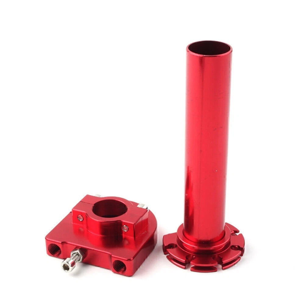 7/8" Turn Twist Throttle Handle Bar Throttle Tube Red for Motorcycle (Universal)