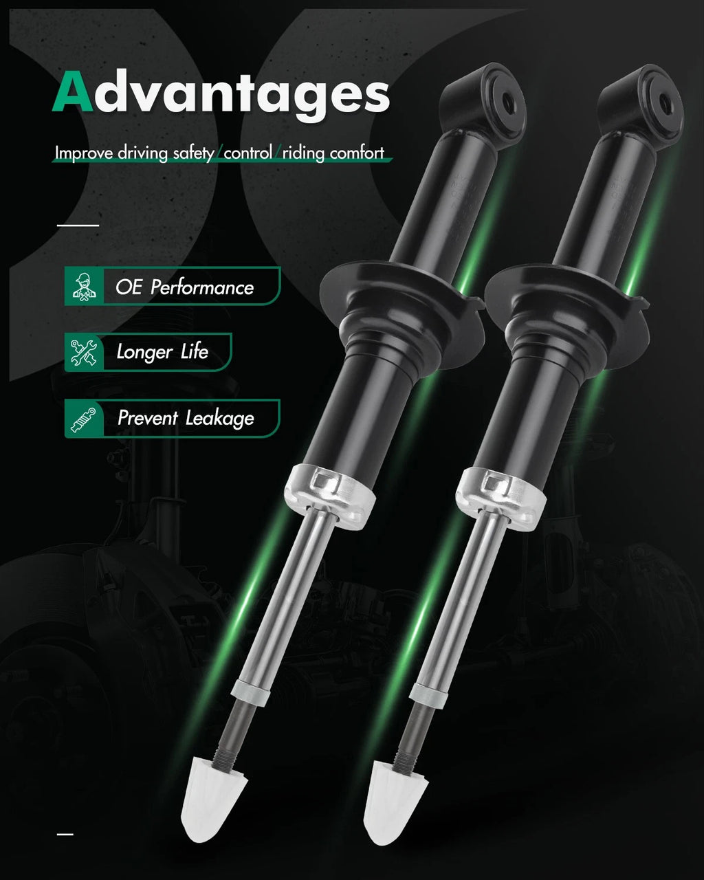 Rear Pair Shocks Struts for Lincoln LS (2000–2006) Ford Thunderbird (2002–2005)