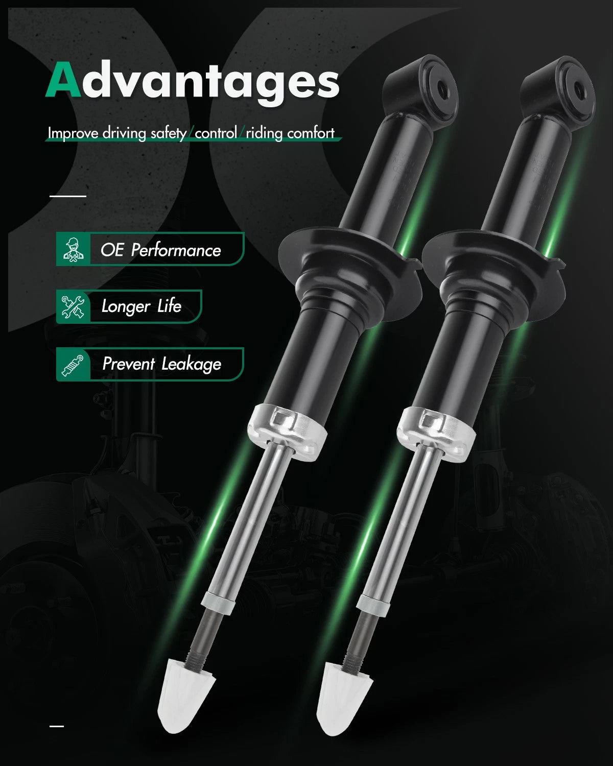 Rear Pair Shocks Struts for Lincoln LS (2000–2006) Ford Thunderbird (2002–2005)