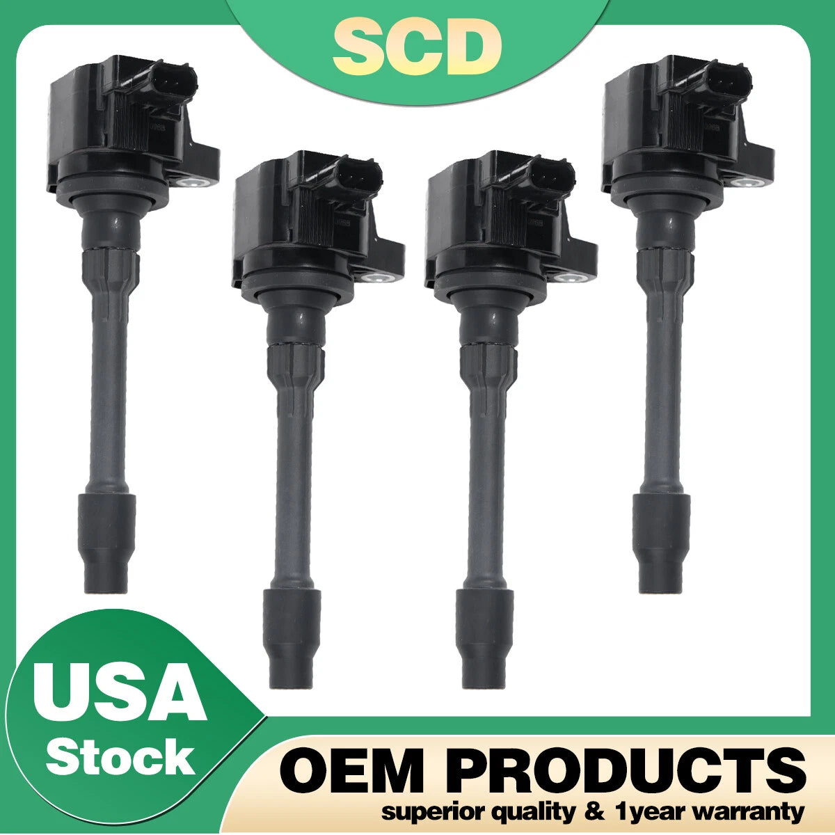 Set of 4 Ignition Coils for Acura RDX TLX Honda Accord Civic 2.0L (2013–2020)