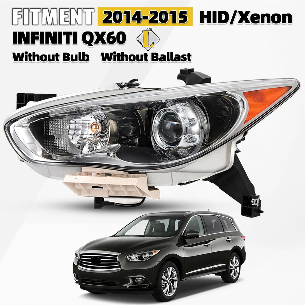 HID Xenon Projector Headlight Driver Side for INFINITI QX60/JX35 (2013–2015)