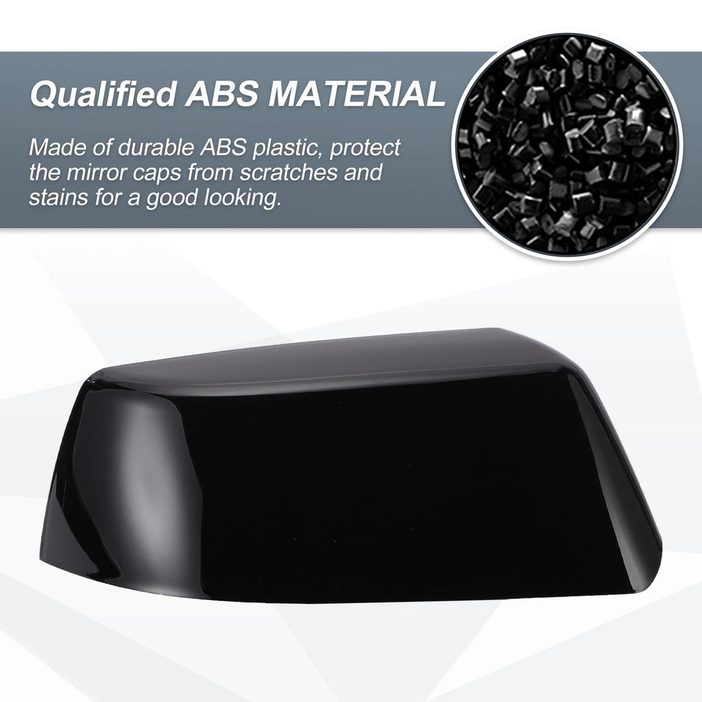 Set of 2 Rearview Mirror Cover Caps Gloss Black for Cadillac Chevrolet GMC