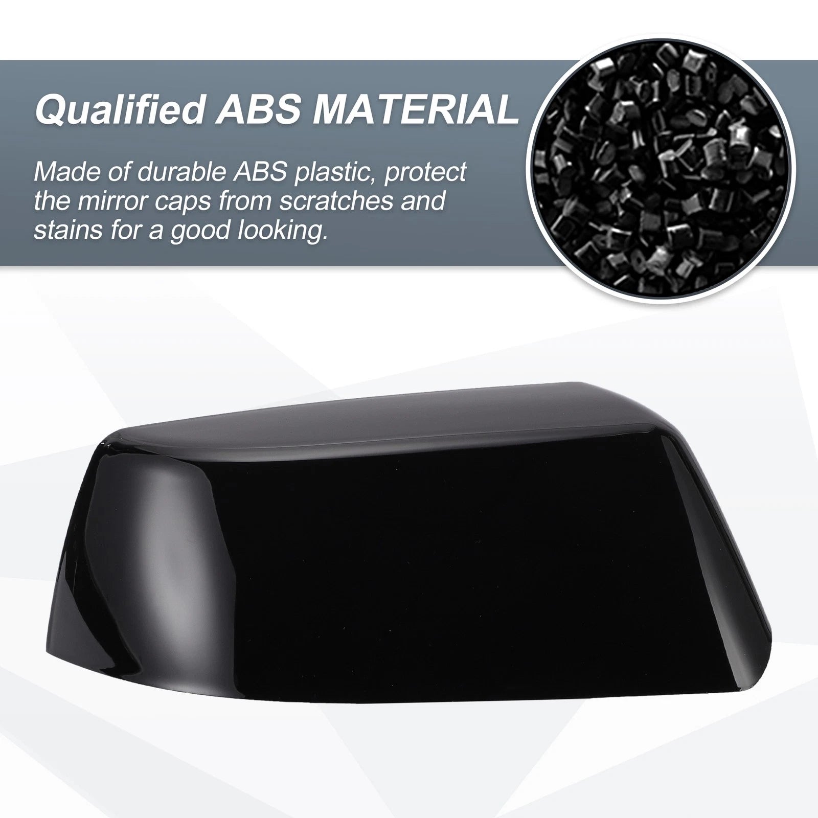 Set of 2 Rearview Mirror Cover Caps Gloss Black for Cadillac Chevrolet GMC