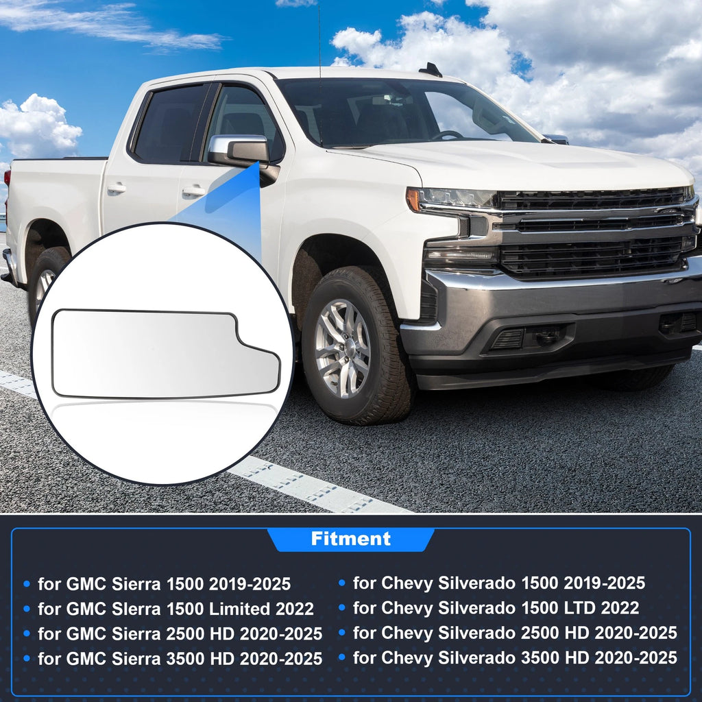 Right Lower Mirror Glass for Chevy Silverado & GMC Sierra 1500 2500HD 3500HD
