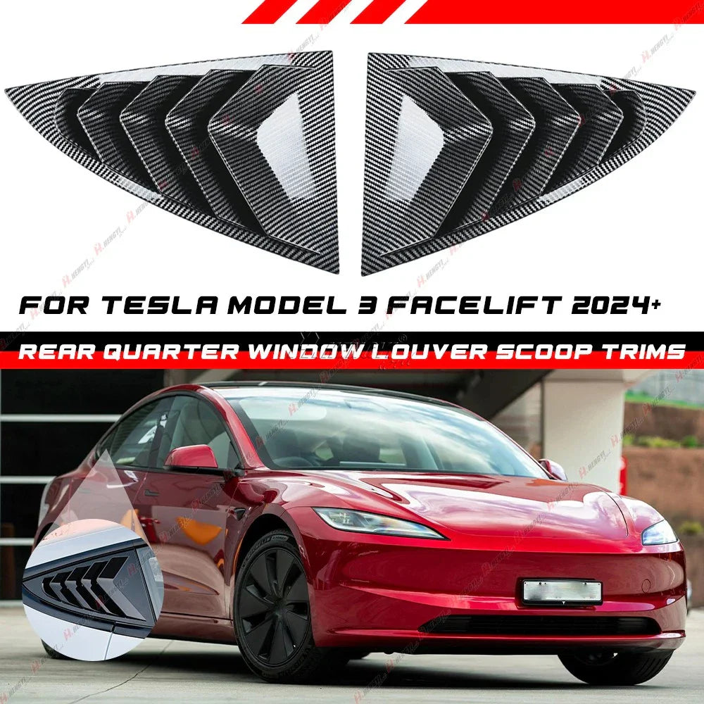 Rear Window Louver Shutter Cover Trim for Tesla Model 3