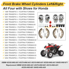 4X Front Brake Wheel Cylinders & Shoes Kit for Honda Foreman 450 (2000–2006)