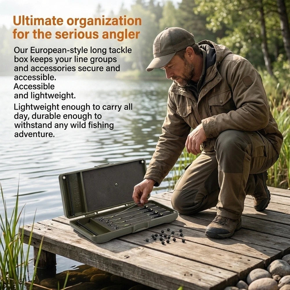 Fishing Rigs Organiser Box with Metal Coated Anti Slip Strip for Hooks