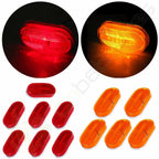 Set of 7 Red & 5 Amber LED Side Marker Lamps for RV Trailer (12V)