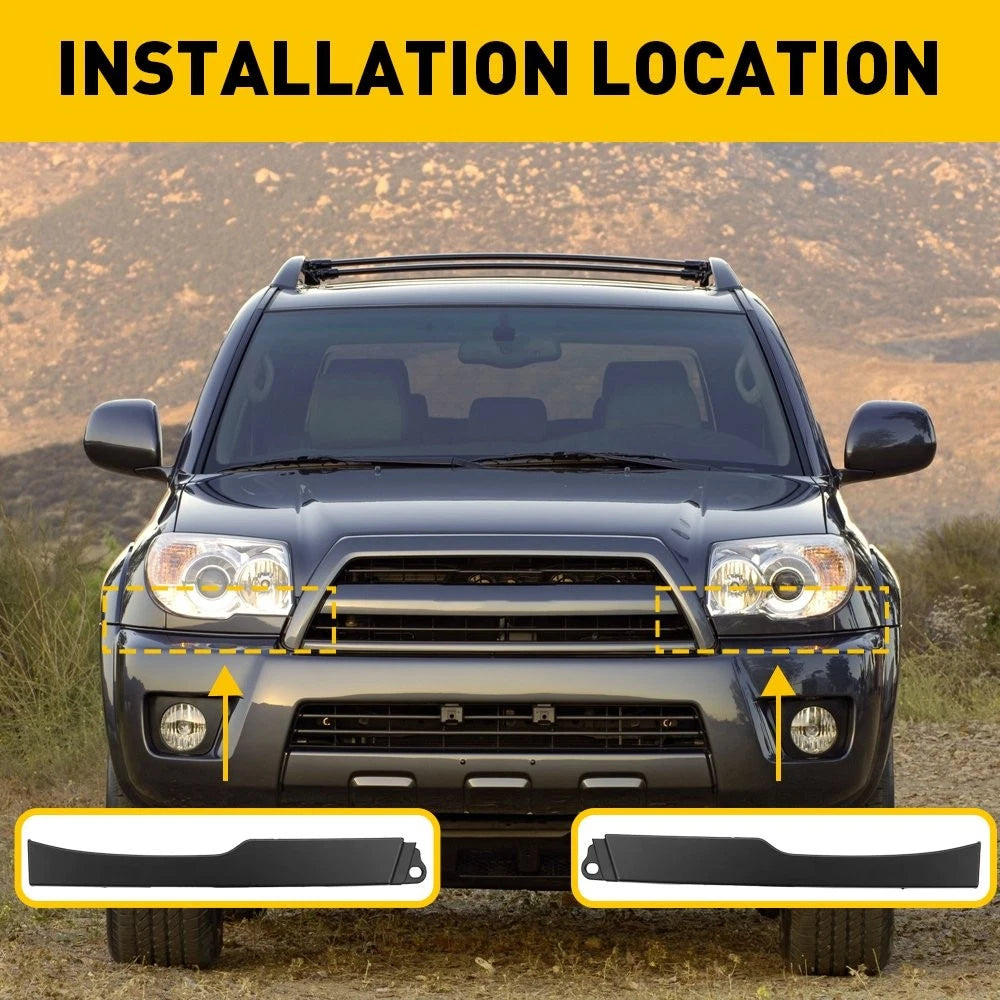 Set of 2 Front Bumper Grille Headlight Filler Trim for Toyota 4Runner (2006–2009)