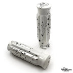 1" White Skull Star CNC Handle Bar Grips for Harley H