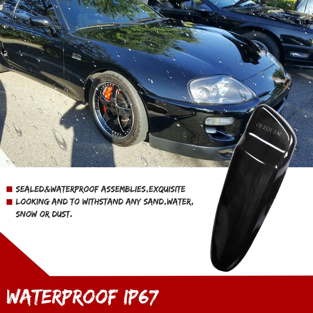 Smoked Front Bumper Side Marker Light Reflectors for Toyota Supra (1997–1998)