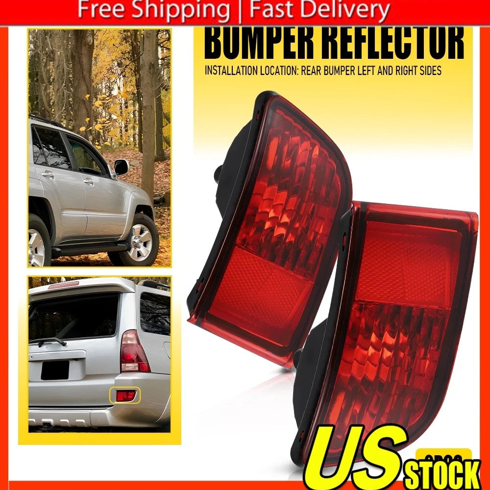 Set of 2 Rear Bumper Reflectors for Toyota 4Runner (2003â2005)