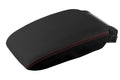 Leather Console Lid Armrest Cover for Volkswagen EOS (2007–2015) Red Stitch