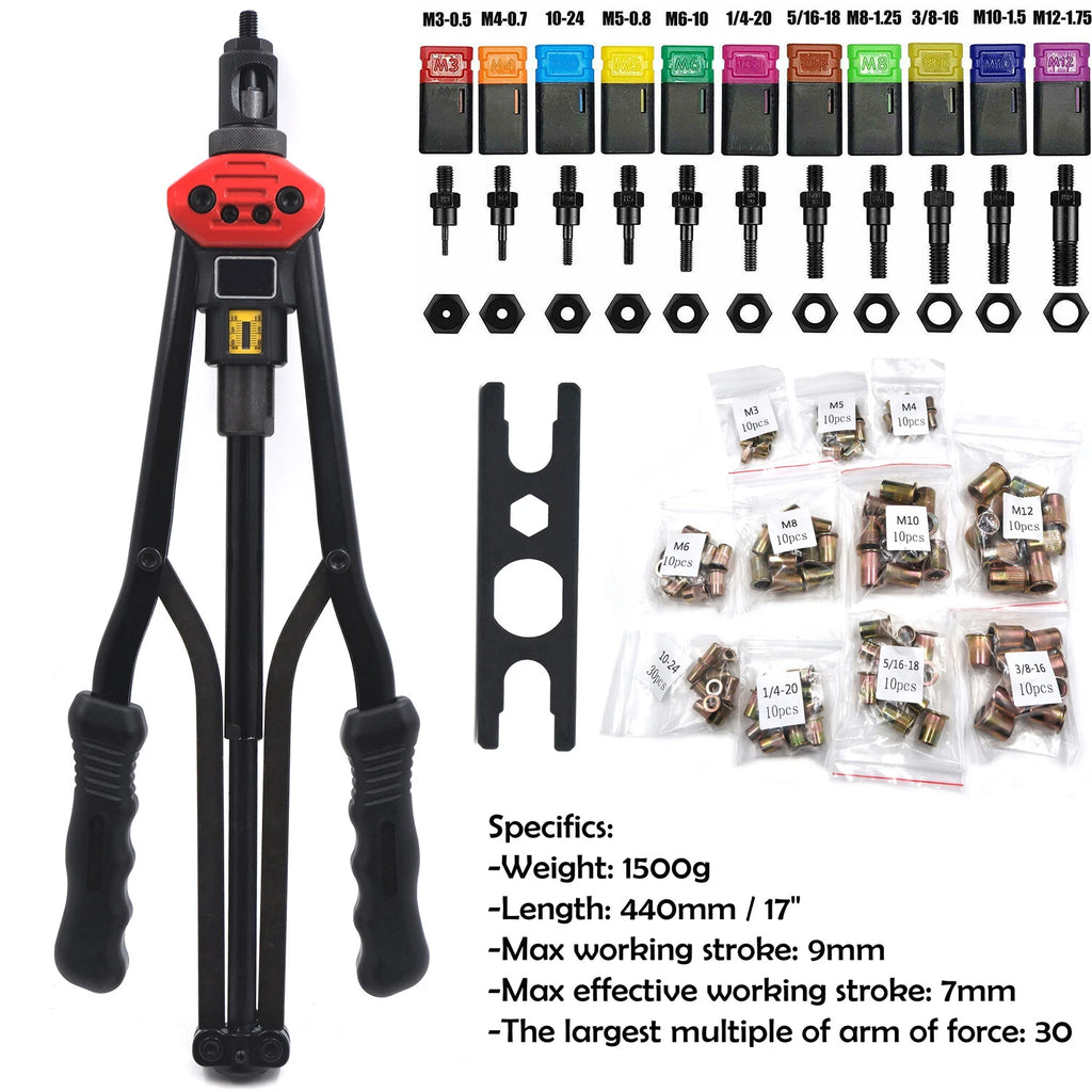 Rivet Gun Kit for Hand Nut Riveter 440mm (Rivnut Thread Setting Tool)