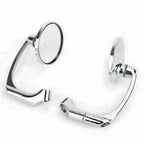 1 Pair Retro L-Bar Round Mirrors for Cafe Racer Bobber Motorcycle (M8 M10)