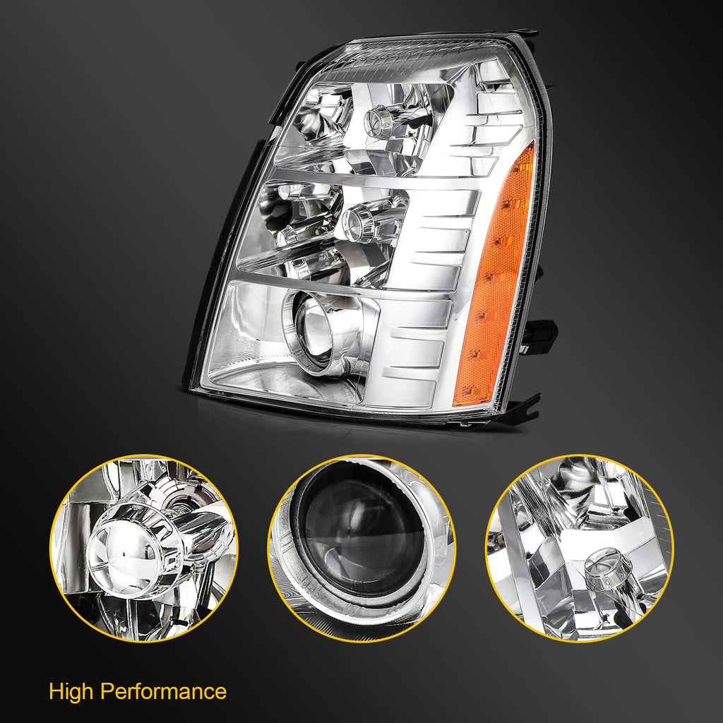 Left Side Headlight for Cadillac Escalade (2007–2014) with HID Bulbs