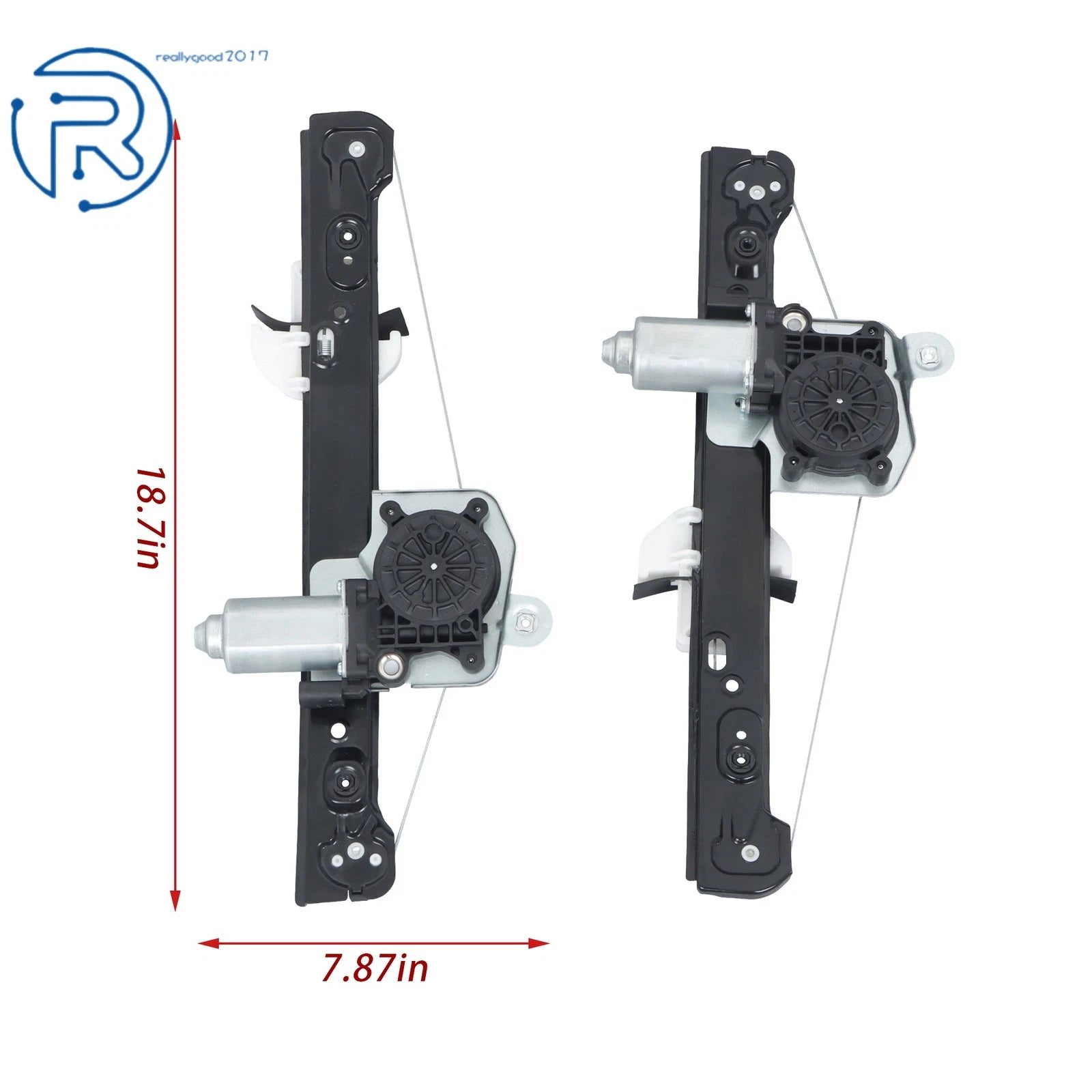 Set of 2 Power Window Regulator Motor Assembly for Ford Focus (2000–2007) 741-584 741-585