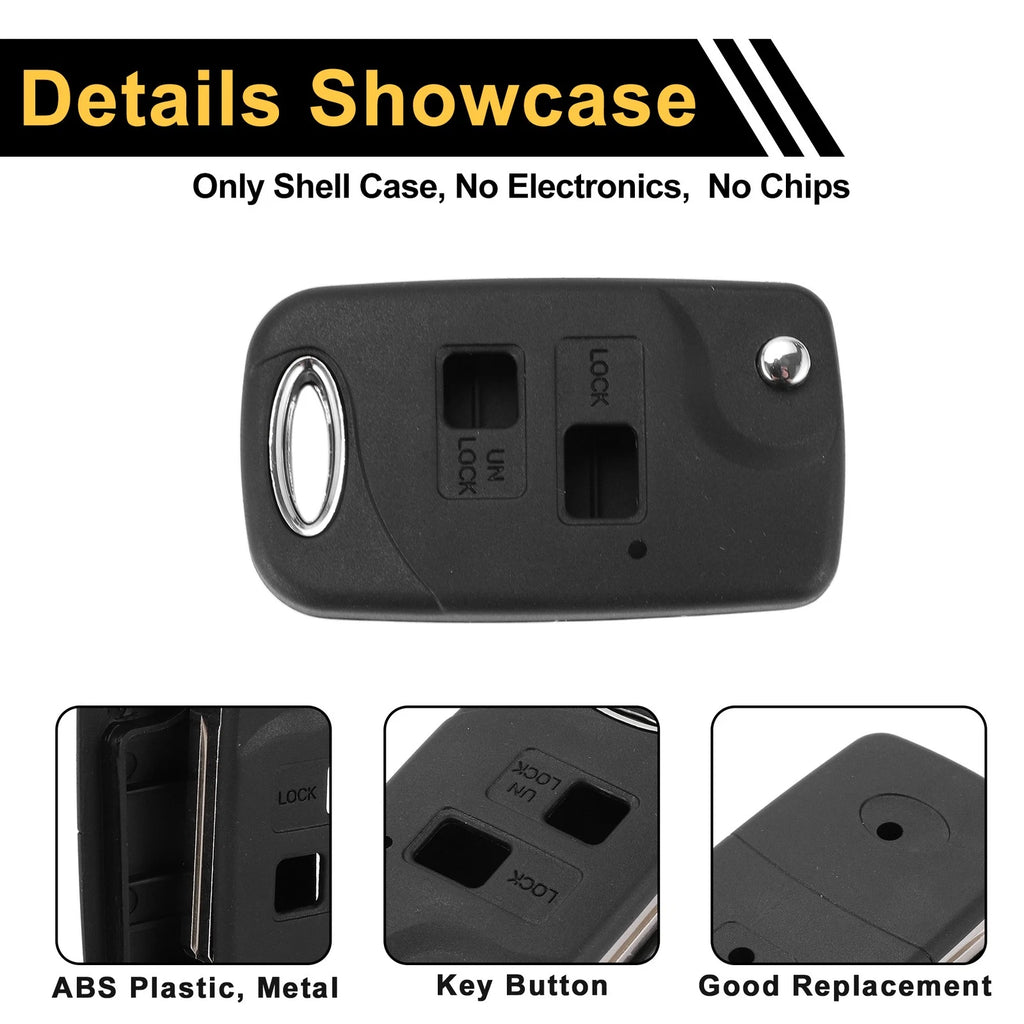 2 Button Key Fob Shell Case for Lexus RX300 (2001) - Black
