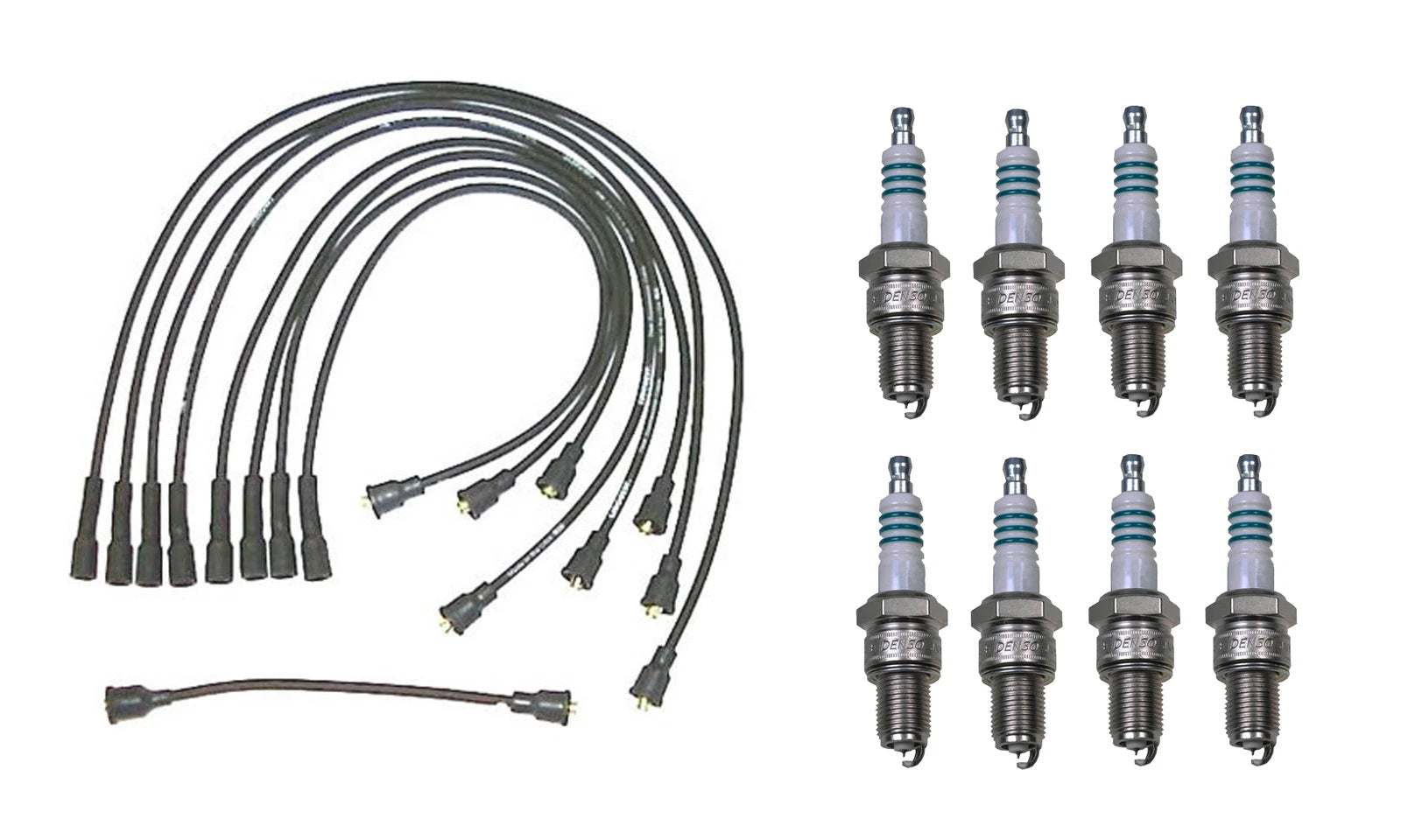 Denso Wire Set & 8 Iridium Power Spark Plugs for Chevrolet 6.5L V8 (1992–1997)