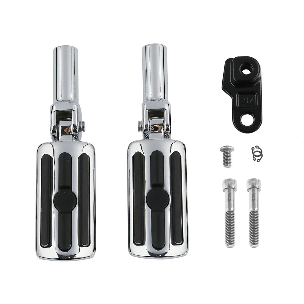 Pair Chrome Passenger Foot Pegs for Harley Softail Slim (2012-2017)