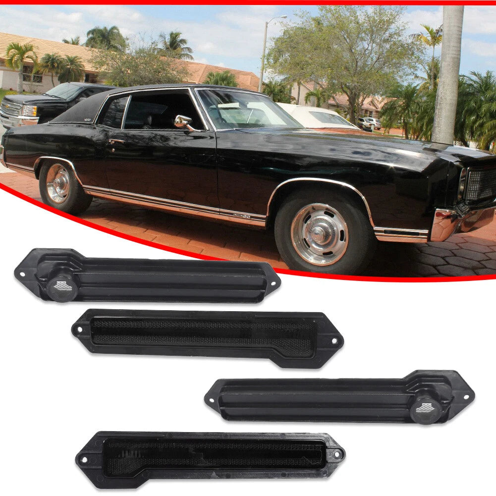 Set of 4 Smoked Bumper Side Marker Lights for Chevrolet Monte Carlo (1970–1972)