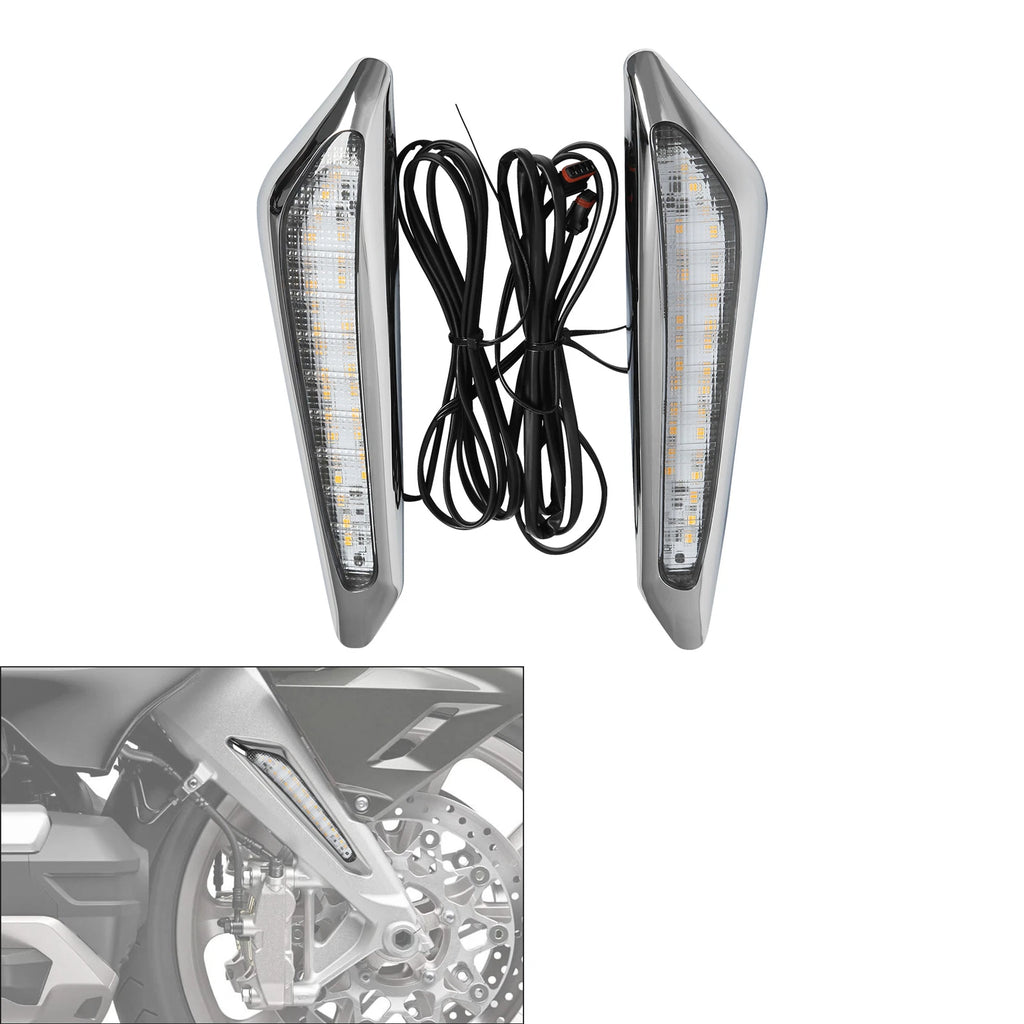 Front Brake Fork Mounted LED Lights for Honda Goldwing GL1800 (2018–2025)