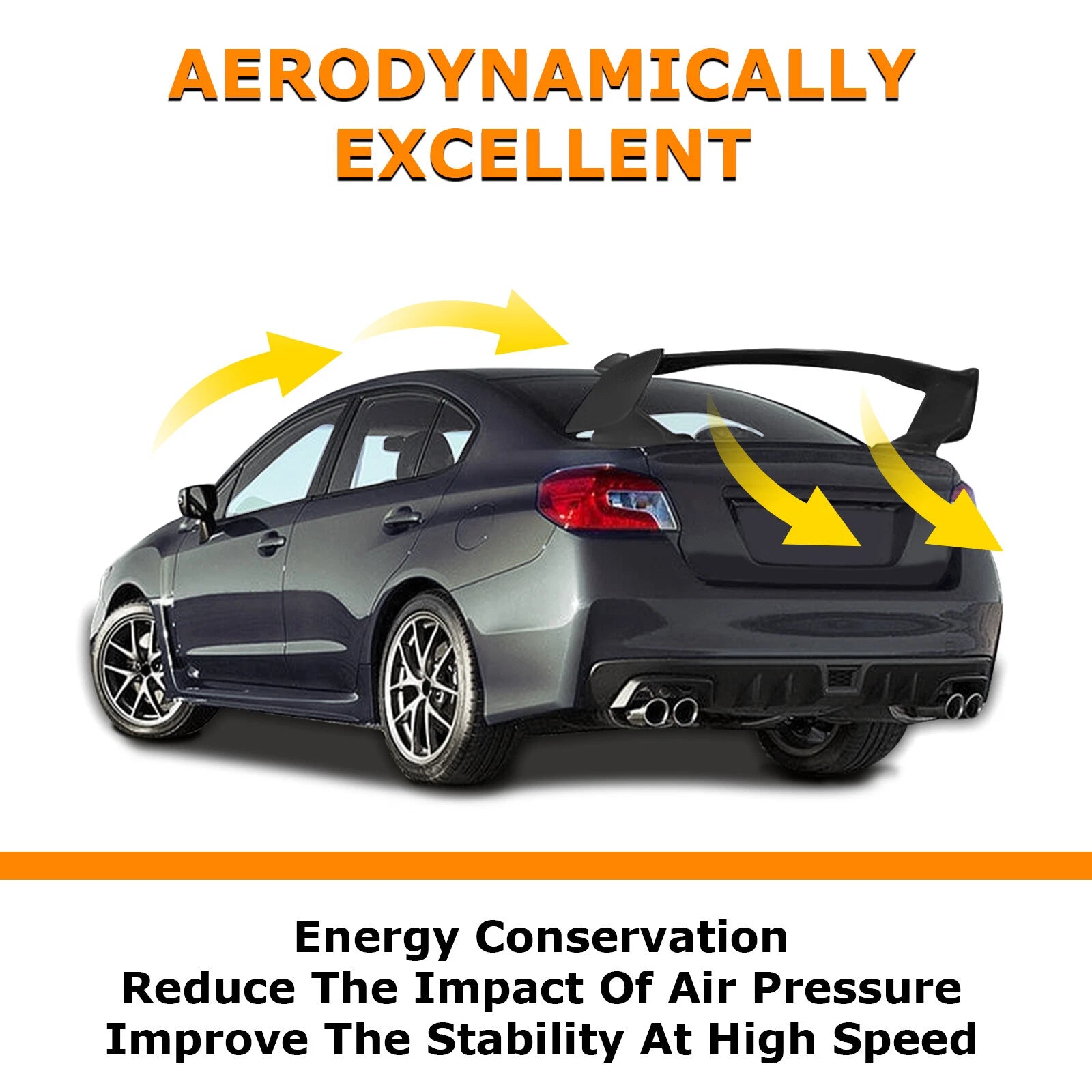 Matte Black Rear Trunk Spoiler Wing for Subaru WRX/WRX STI (2015–2021)