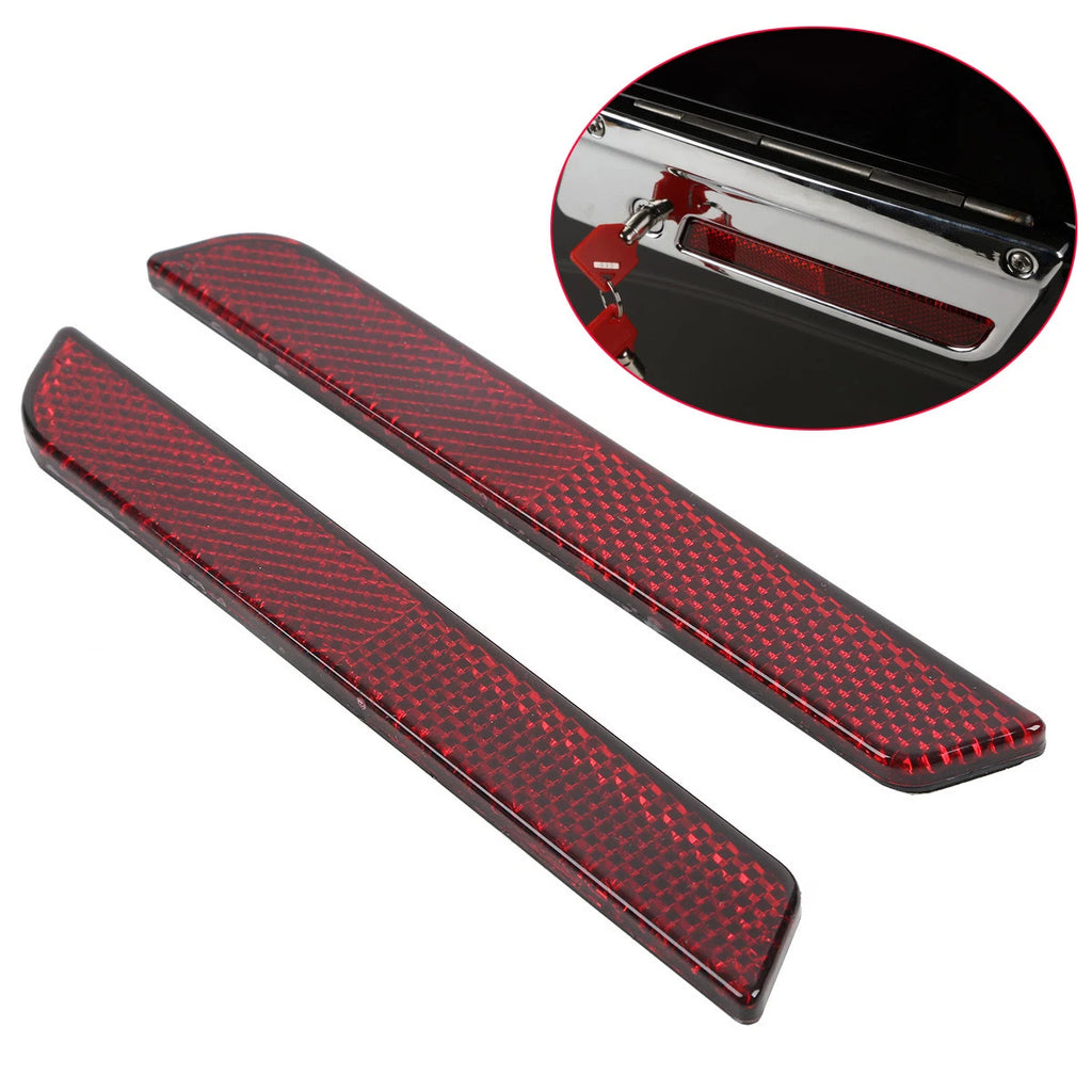 Saddlebag Latch Visibility Red Reflectors for Harley Touring Electra Glide (1994–2013)