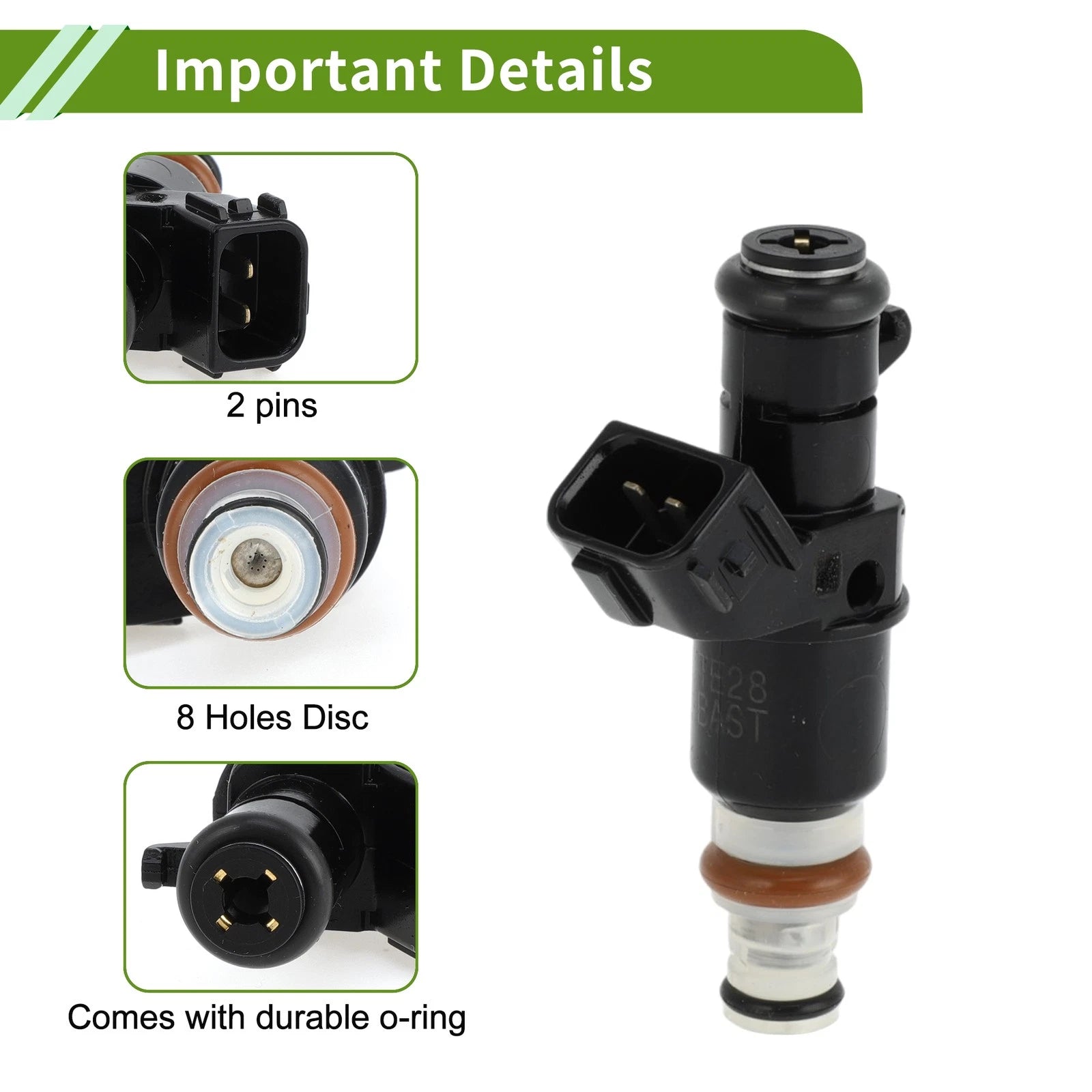 Fuel Injector No. 16450RAAA01 for Honda Accord 2.4 (2003–2007) 1 Pc Black