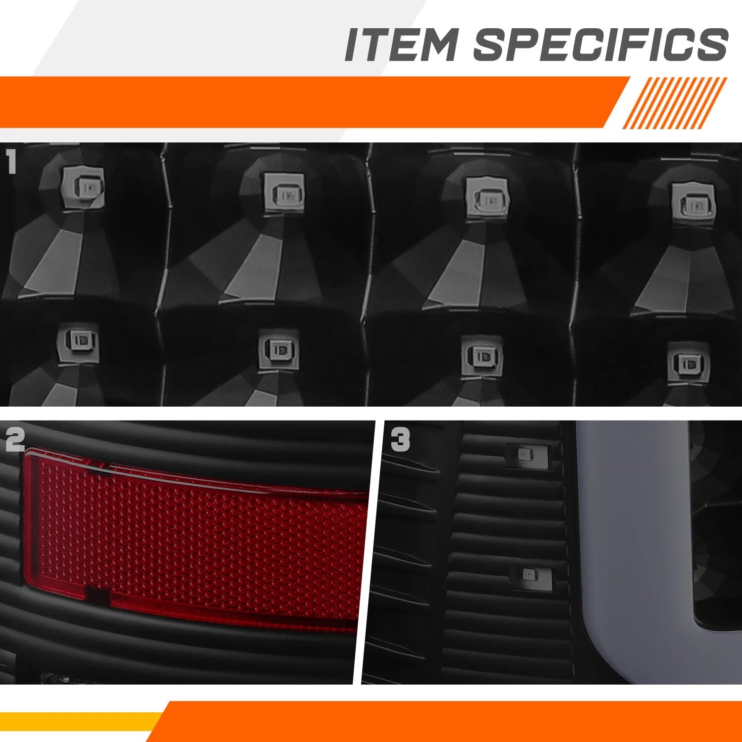 3D LED C-Bar Tail Light for Dodge Ram Pickup (2009–2017) Tinted
