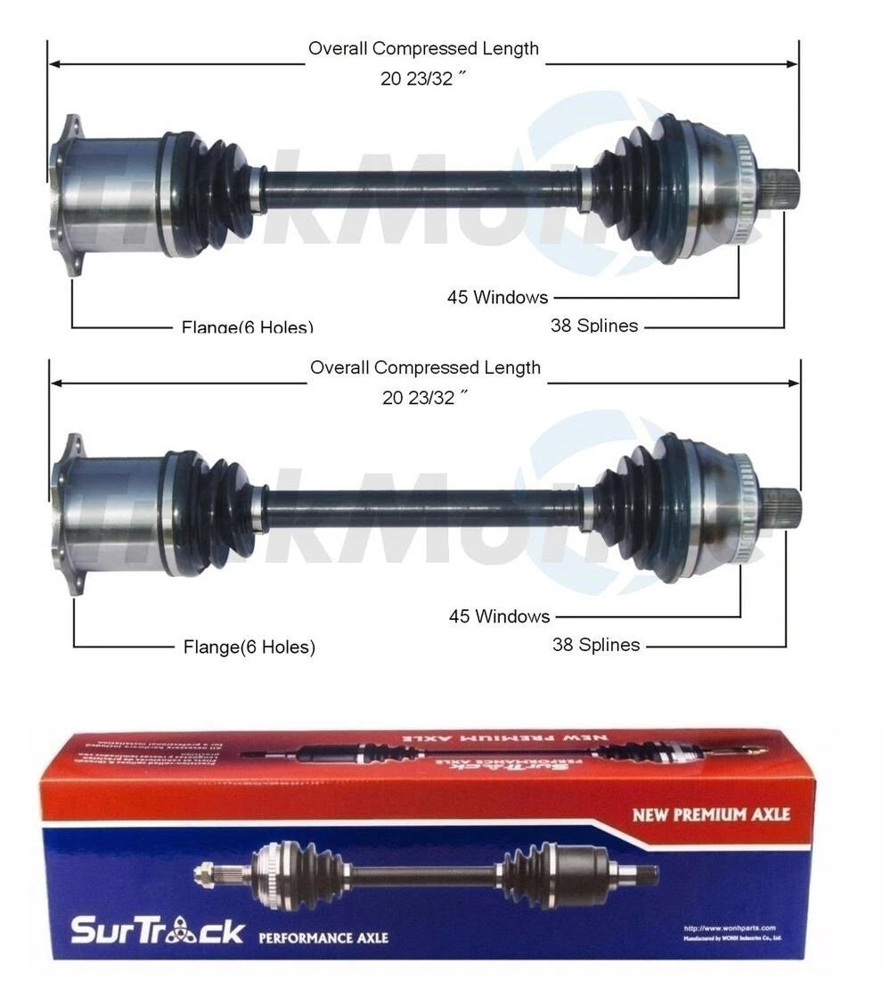 Set of 2 Front CV Axle Shafts for Audi A4 FWD (2002–2009)