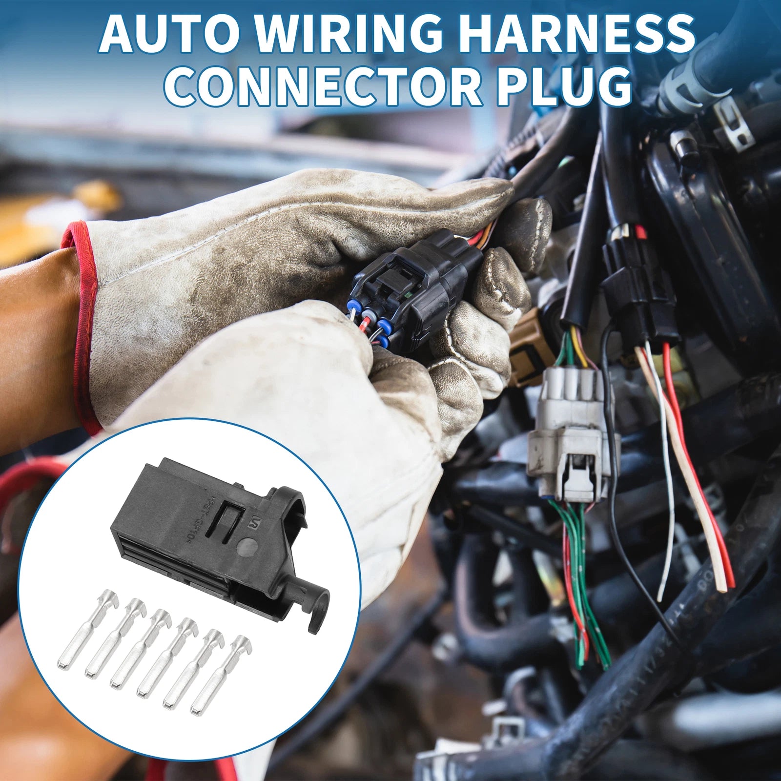 6 Pin Auto Wiring Harness Connector for Volkswagen Audi (No. 4D0971636A)
