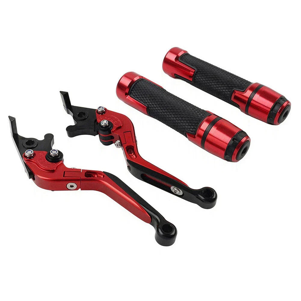 Red Extendable Brake Clutch Lever Grip Set for Yamaha YZF R1 R6S (2004-2023)