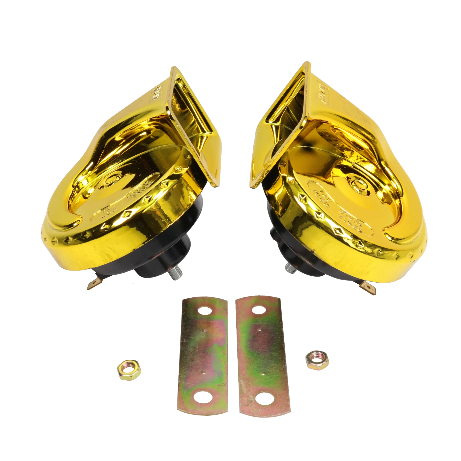 Set of 2 Electric Snail Air Train Horns for Truck Boat Car Motorcycle