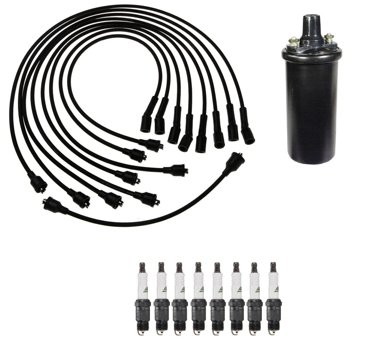 Ignition Wires & Spark Plugs Kit for Chevy Laguna Malibu Bel Air (1973–1976)