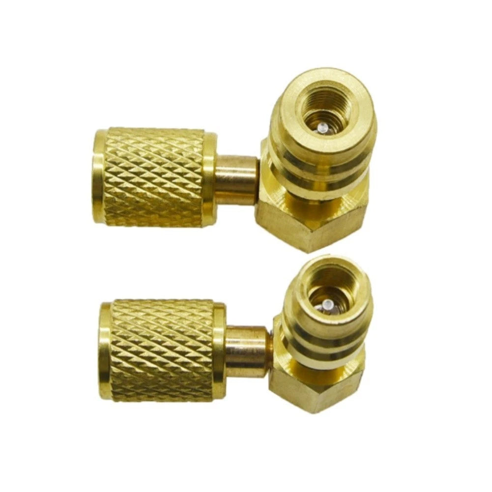 AC R12 to R134A Adapter Kit for Universal Vehicles (90 Degree Brass)