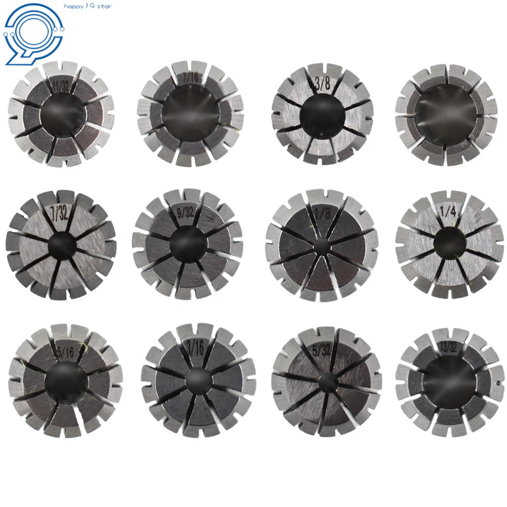 Set of 12 Spring Collets for CNC Milling Lathe Engraving Machine