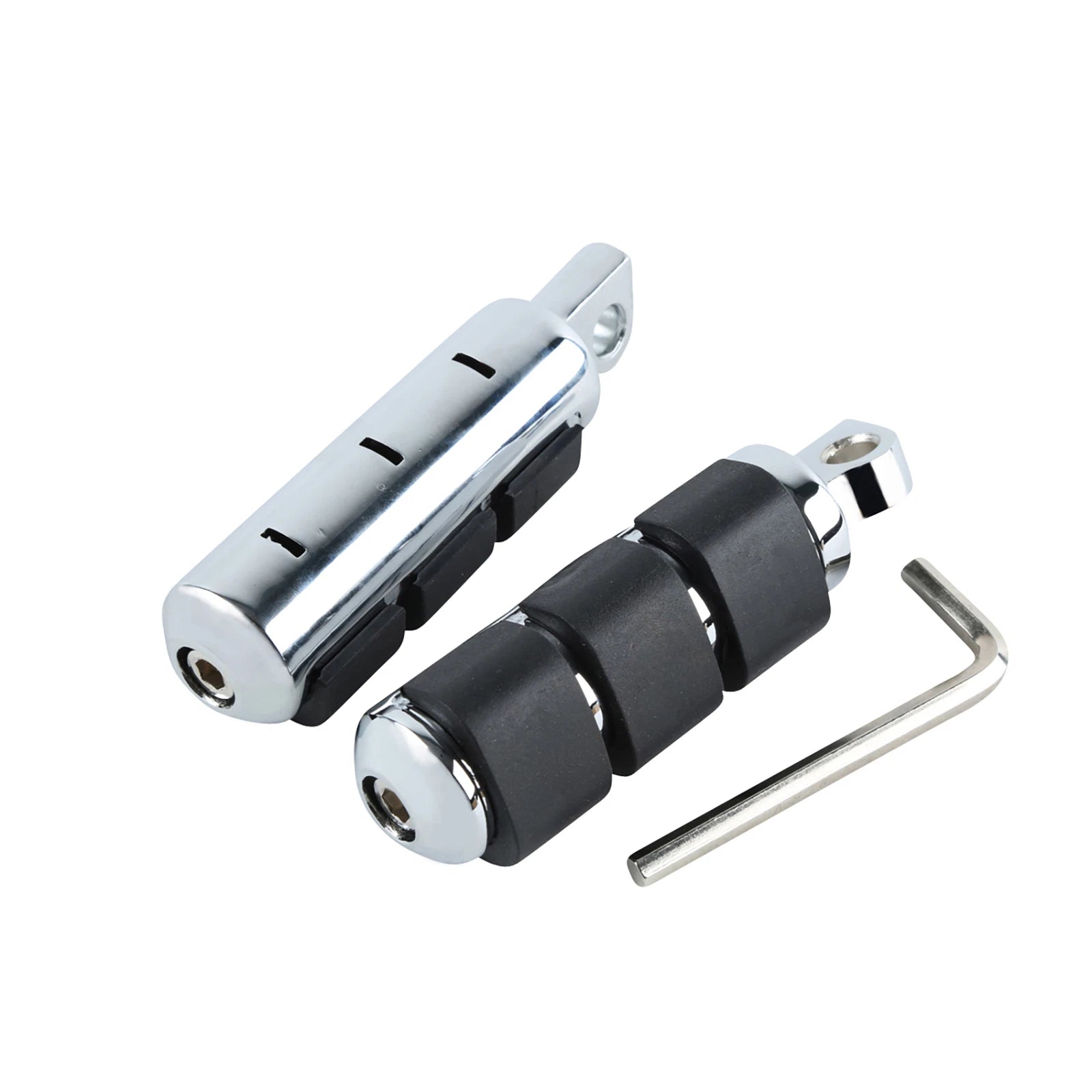 Chrome Anti Vibration Rubber Footpegs for Harley Softail Dyna (Fits 2012–2023)