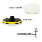 Mop Kit Polishing Pads for Car Polisher with Sticky Disc & Rod Soft Delicate