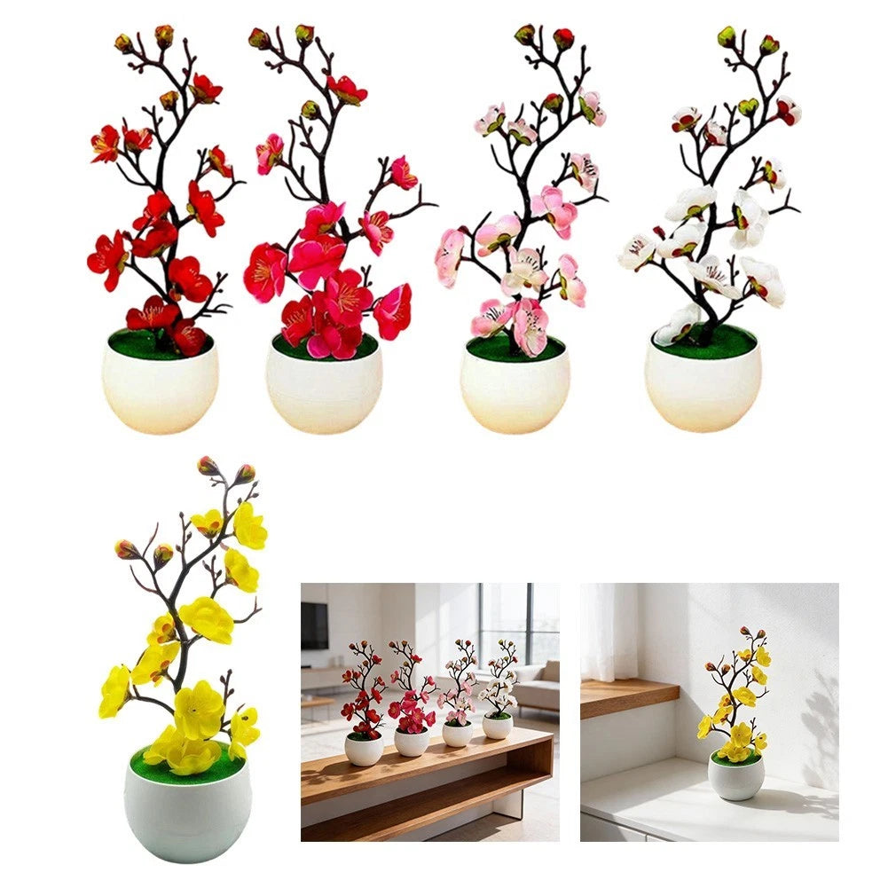 Set of 4 Low Maintenance Artificial Flower Arrangements for Indoor Use