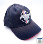 Ford Mustang Hat Cap Navy Chemical Washed Tri Bar Logo for Ford Mustang (2005–2018)
