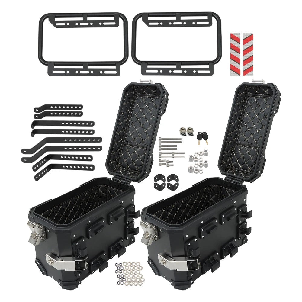 2X Hard Side Saddlebag Box Trunk for Motorbike (36L)