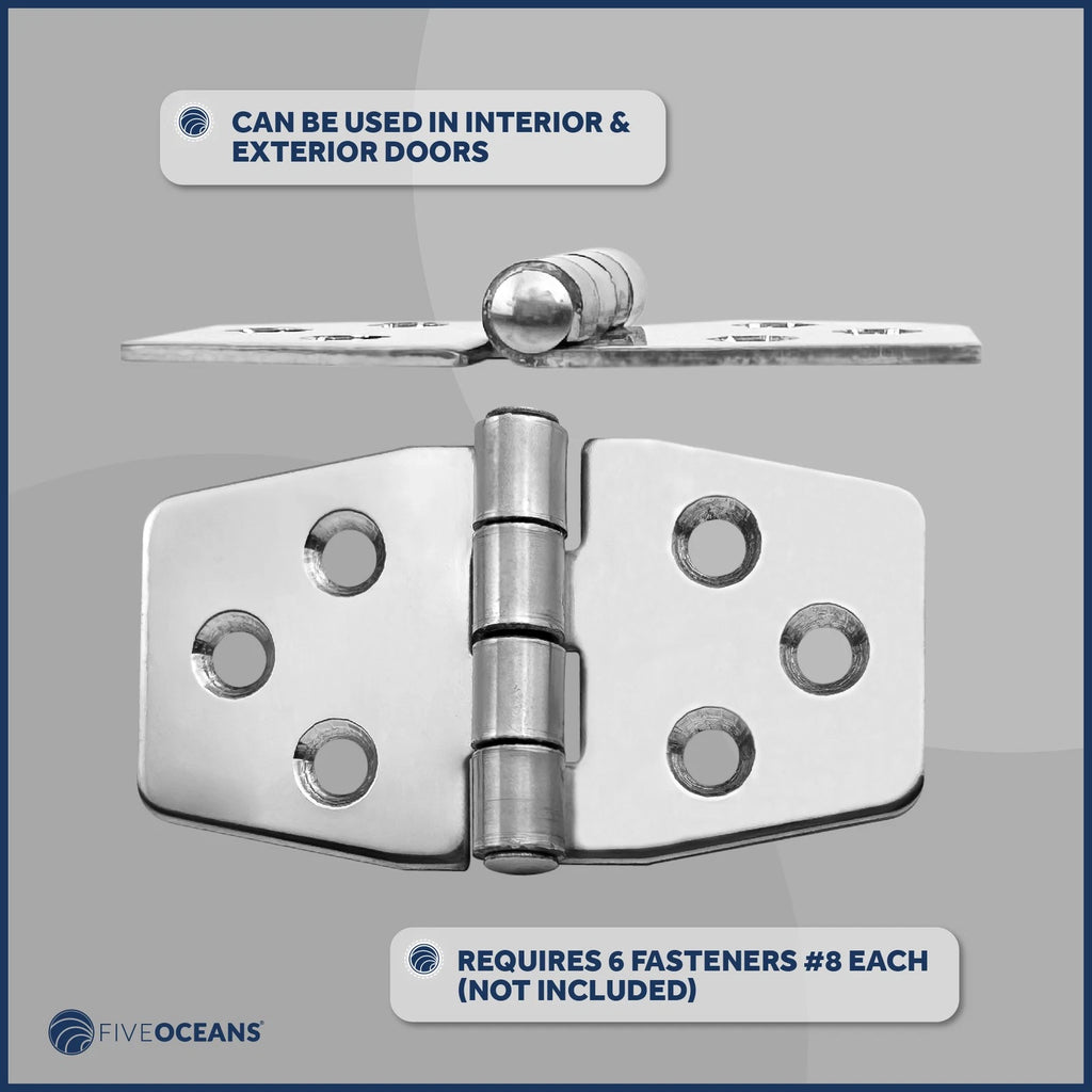 4-Pack 316 Stainless Steel Hinges for Boat Hatch (FO628-M4)