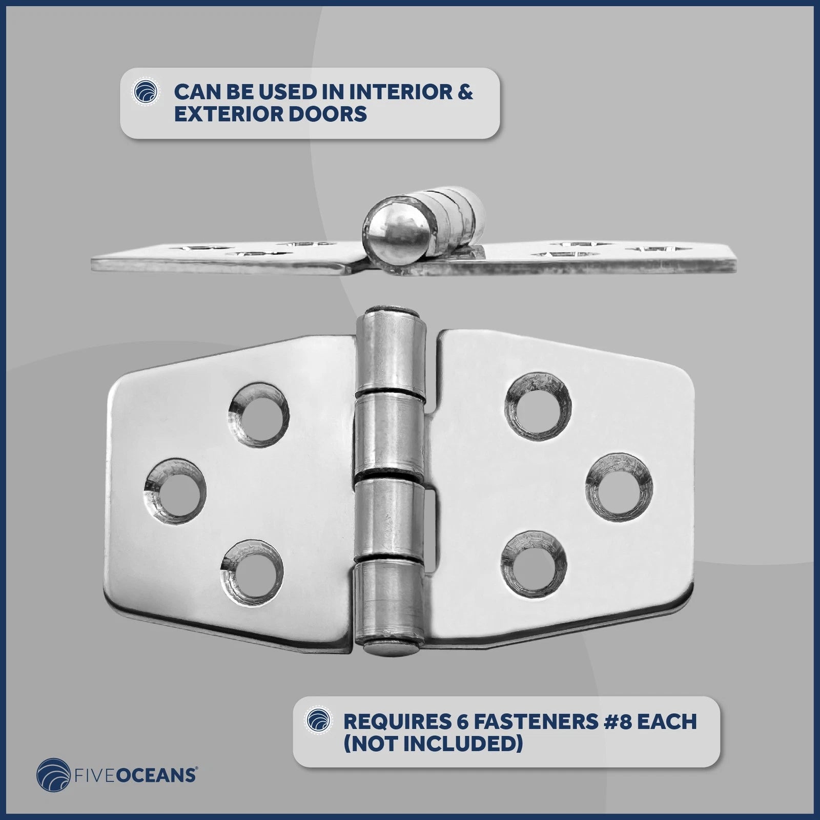 4-Pack 316 Stainless Steel Hinges for Boat Hatch (FO628-M4)