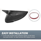 Pair Rearview Mirror Cover Overlay Black Carbon Fiber for Volkswagen Passat (2012–2019)