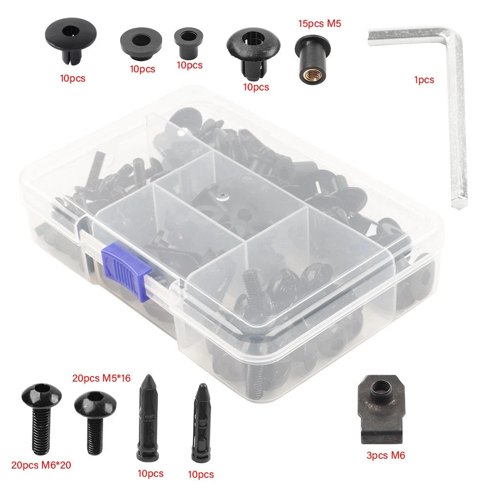 Fairing Bolts Kit for Honda CBR929 RR (2000–2001) - Black