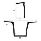 Black 14" Fused Bar Handlebar for Harley Road Glide (2015–2023)