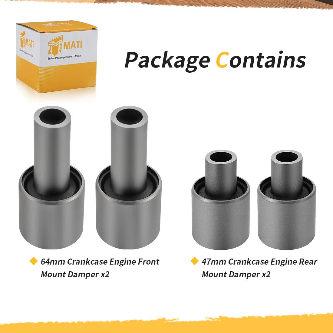 4X Crankcase Engine Mount Damper Bushing Set for Yamaha Banshee 350 (1987–2006)