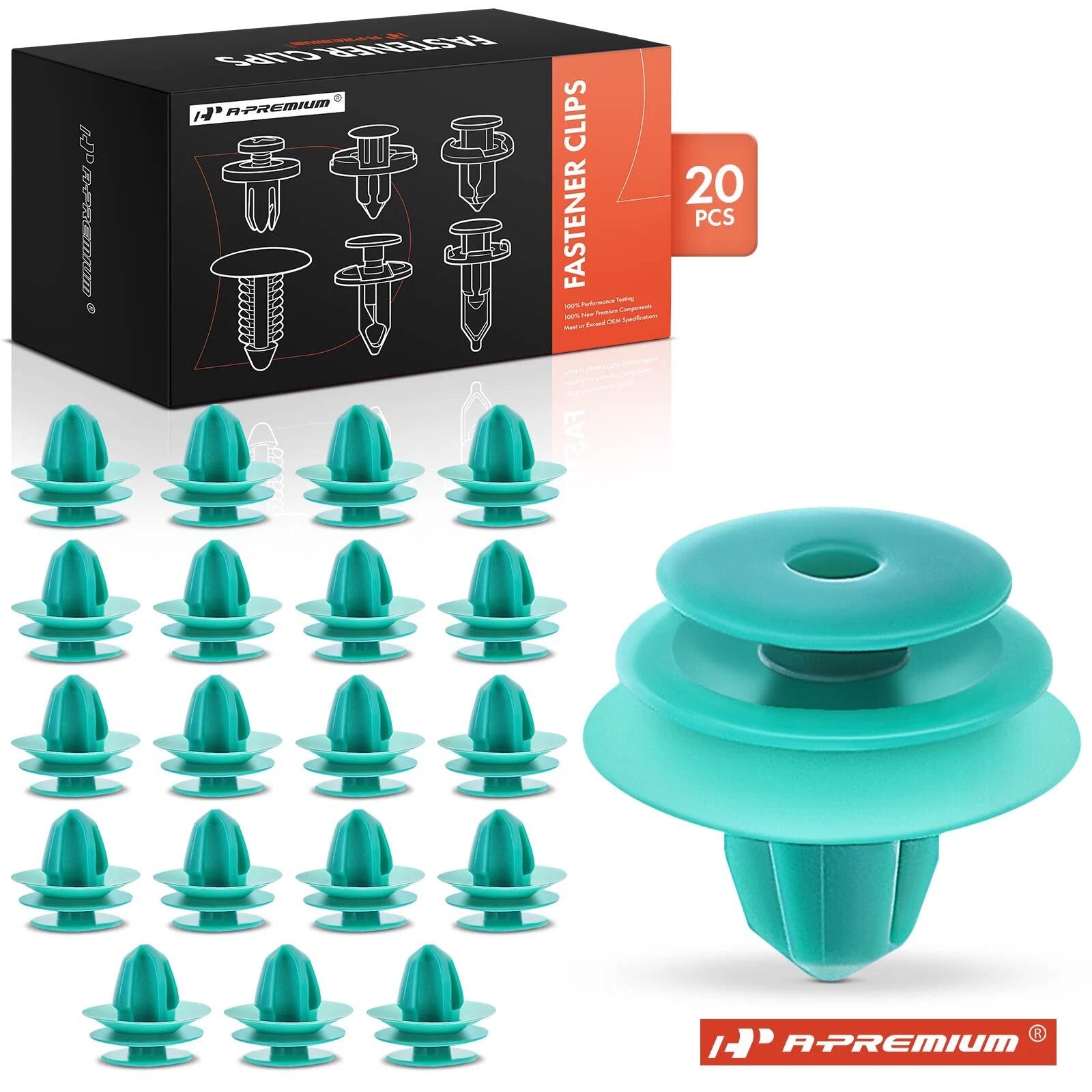 20Pcs 10mm Nylon Green Door Panel Clips for Hyundai Accent 