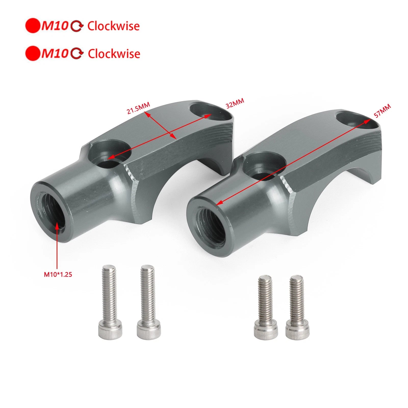 CNC Master Cylinder Handlebar Clamp 10mm Mirror Mount for Ducati